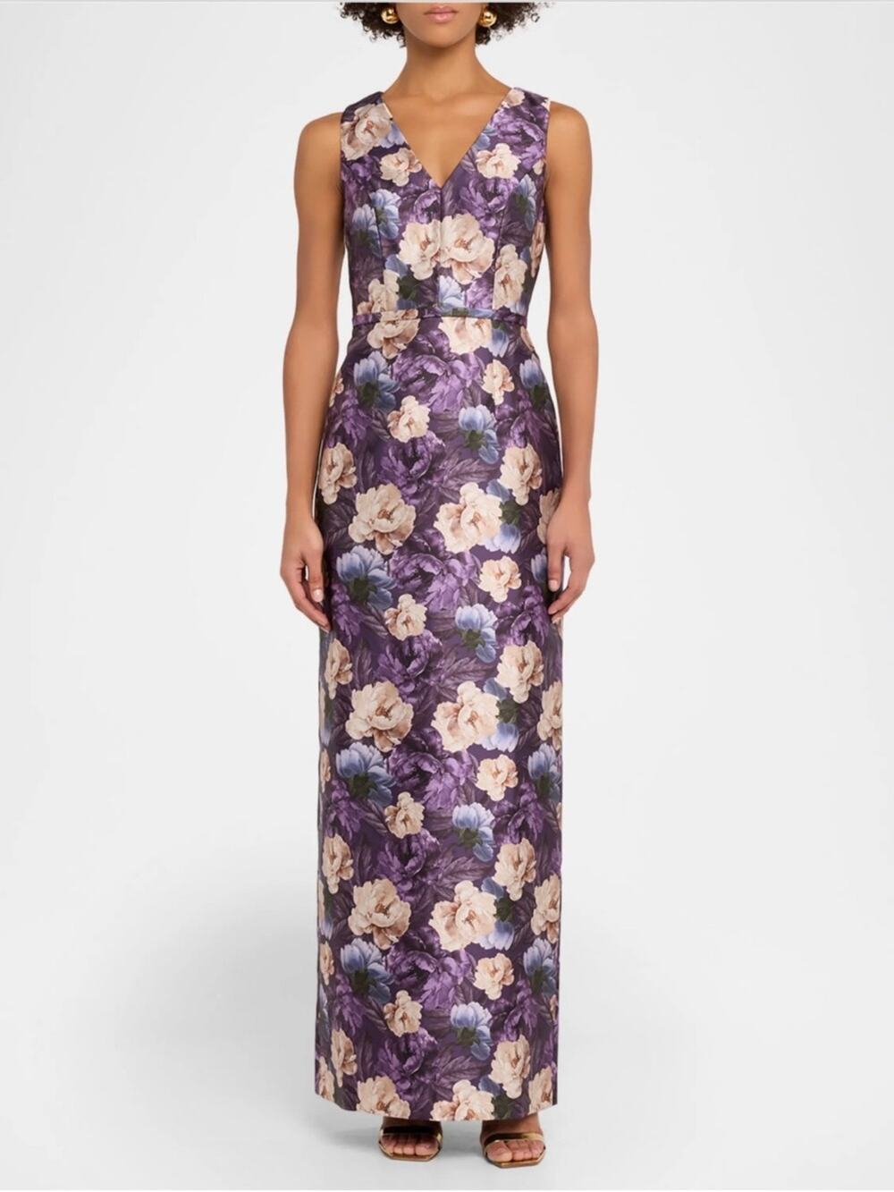 Sachin & Babi Adellyn Floral Mikado Column Gown - Size 6 (NEW)